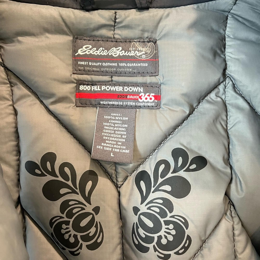 Eddie Bauer Black Quilted Down-Style Vest - Picture 4 of 7